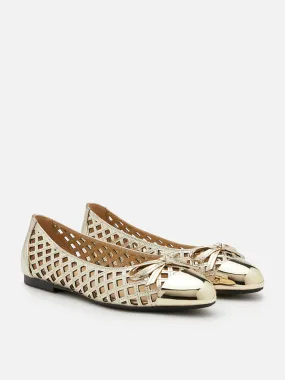 Artha Metal Cap Weaved Bow Flats