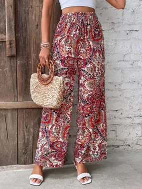 EMMY VINTAGE WIDE-LEG PANTS RED