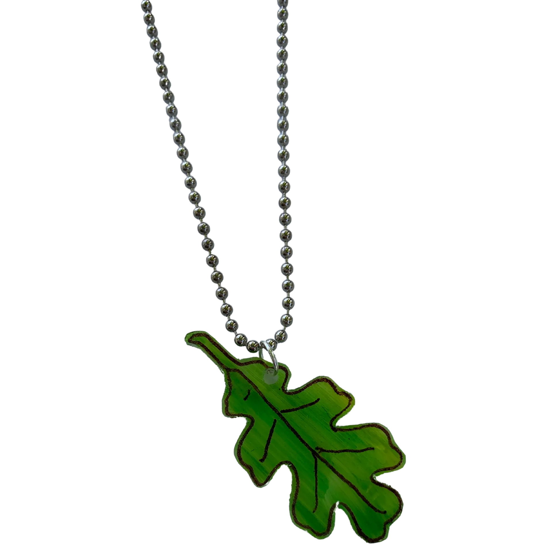 Fall Leaf Shrink Plastic Necklace