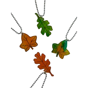 Fall Leaf Shrink Plastic Necklace