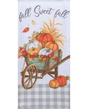 Fall Wheelbarrow Decorative Dual-Purpose Terry Cotton Textile