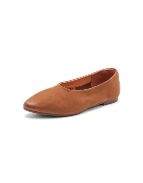 Nubuck Leather Soft Sole Pointed Toe Retro Flat Shoes