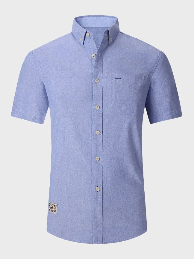 Pure Cotton Oxford Men's Short-Sleeved Shirt