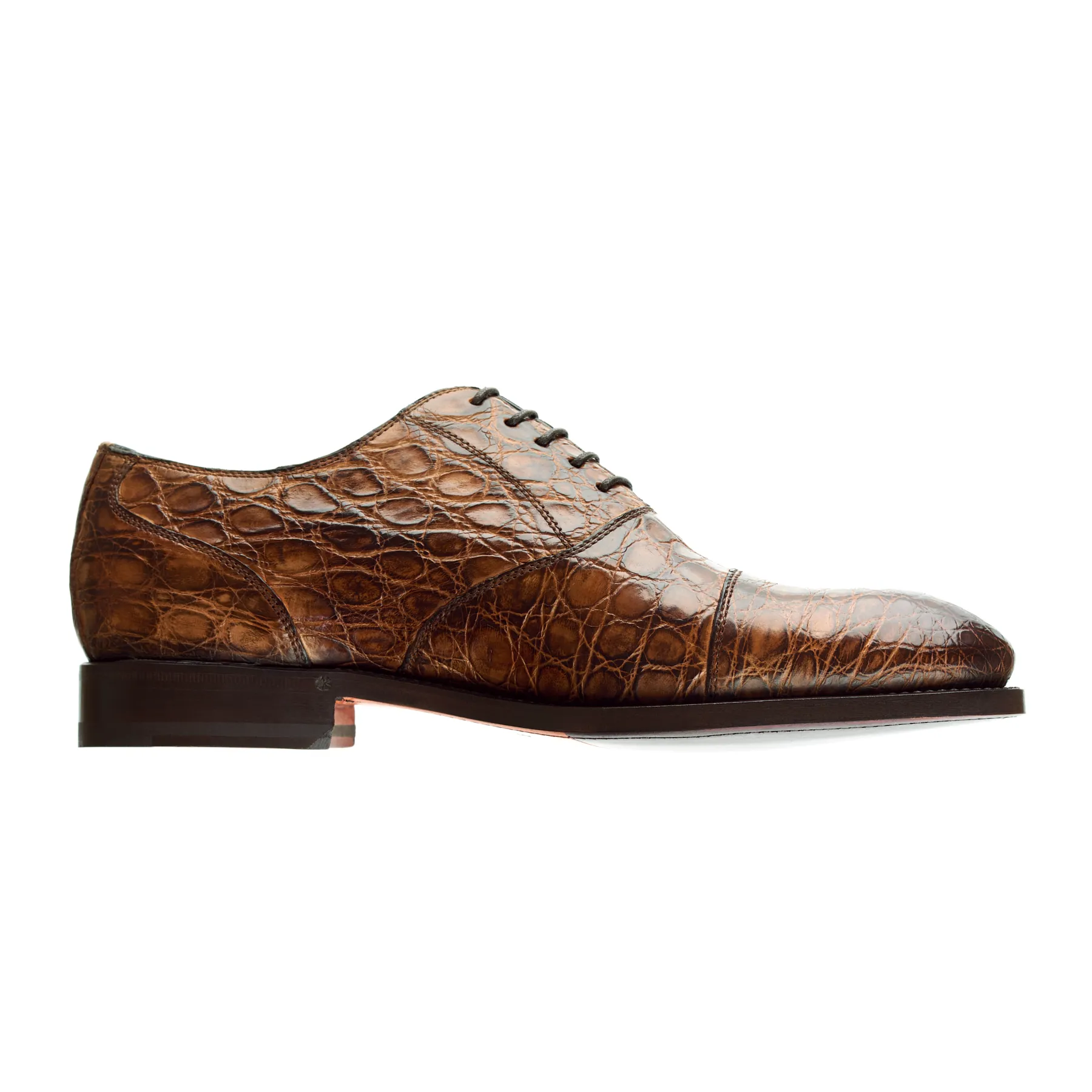 "Cipriani" Five-Eyelet Crocodile Oxford with Hand-Stitched Cap Toe