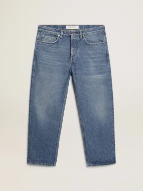 Stonewashed-effect blue jeans