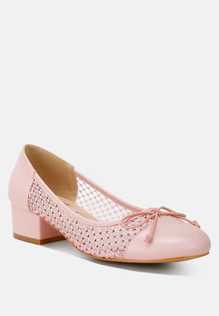 Tudum Rhinestone Detail Mesh Ballerinas